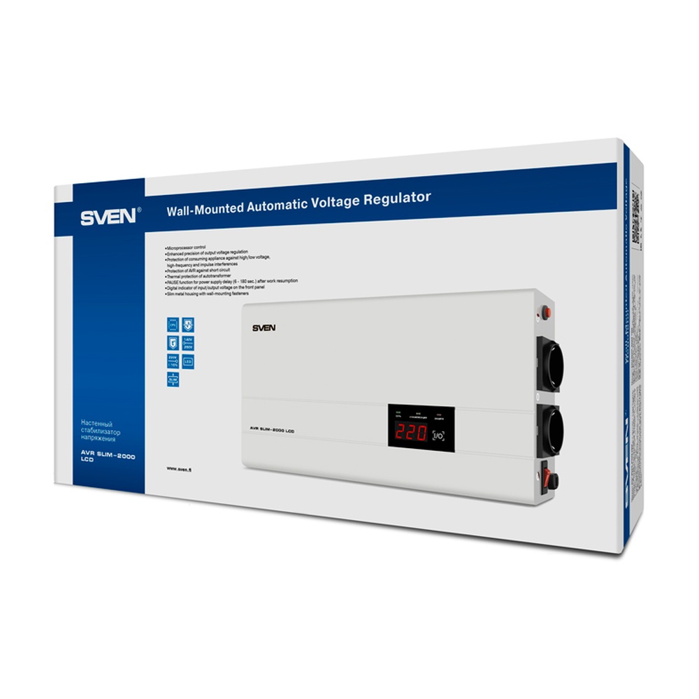Stabilizator de tensiune SVEN AVR SLIM-LCD 2000